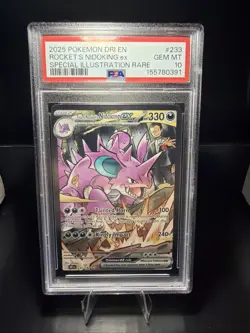 PSA 10 Team Rocket's Nidoking ex 233/182 Sv10: Destined Rivals Holo - Image 1