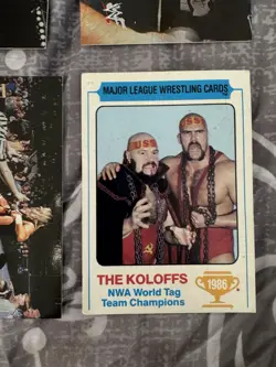 Vintage 1986 MLW “The Koloffs” & 2000’s WWF No Mercy Collector Cards Lot Of 11 - Image 2