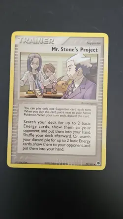 Pokemon EX Dragon Frontiers 77/101 Mr. Stone's Project Card - Image 1