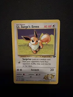 Pokemon TCG Lt. Surge's Eevee 51/132 Gym Challenge Unlimited Uncommon WOTC - Image 2