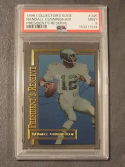 1996 Collector's Edge Randall Cunningham President's Reserve #345 PSA 9 - Image 1