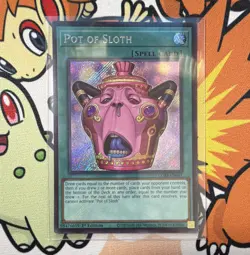 Konami Yu-Gi-Oh! Pot of Sloth CORI-EN061 1st Ed Secret Rare Holo ENG - Image 1