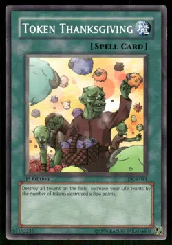 Token Thanksgiving DCR-041 Dark Crisis Yu-Gi-Oh 1st Edition LP - Image 1