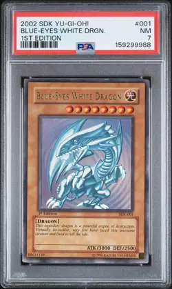 Blue Eyes White Dragon SDK-001 1st Edition Ultra Rare Yugioh PSA 7 *291 - Image 1