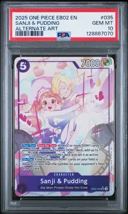 PSA 10 - ONE PIECE EB02-035 SANJI & PUDDING ALTERNATE ALT ART EXTRA BOOSTER #035 - Image 1