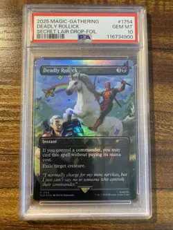 MTG🦄DEADLY ROLLICK🌈 FOIL🦄Secret Lair Drop Deadpool PSA 10 RARE SIDHARTA Art - Image 1