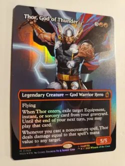 FOIL Thor, God of Thunder (Borderless) MTG Marvel Super Heroes 0369 - Image 2