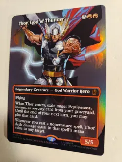 FOIL Thor, God of Thunder (Borderless) MTG Marvel Super Heroes 0369 - Image 3