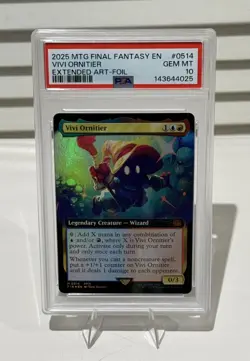 PSA 10 MTG Final Fantasy Vivi Ornitier Extended Art Foil EN #0514 GEM MINT - Image 1