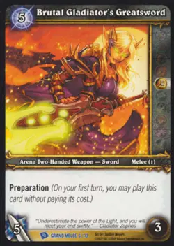 World of Warcraft TCG Brutal Gladiator's Greatsword - Arena Grand Melee 6/13 - Image 1