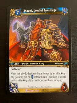World of Warcraft WoW TCG Non-Foil Magni, Lord of Ironforge (Class Deck Promo) - Image 1