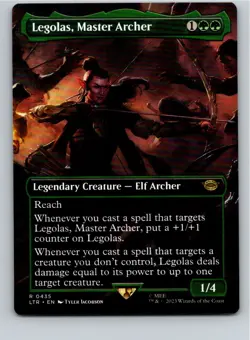 Magic the Gathering Legolas, Master Archer Borderless Lord of the Rings MTG - Image 1