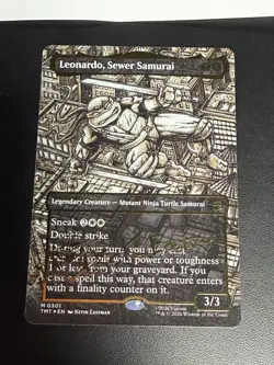 Near Mint MTG Leonardo, Sewer Samurai Gold-stamped Signature card TMNT 0301 - Image 2