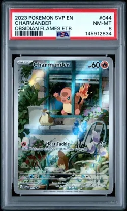 Pokemon Charmander SVP044 Obsidian Flames ETB Promo Card PSA 8 - Image 1