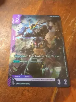 Barbatos 1st Form LR Dual Impact: GD02-054 Gundam Card Game English - Image 1