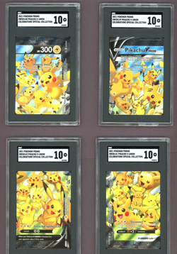 2021 Pokemon SWSH Celebrations Pikachu V Union Collection 4 Card Set Rare SGC 10 - Image 1