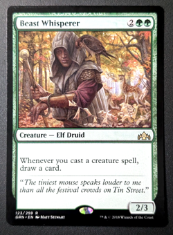 MTG MAGIC ~ BEAST WHISPERER ~ 123 ~ GUILDS OF RAVNICA ~ RARE ~ NM - Image 1