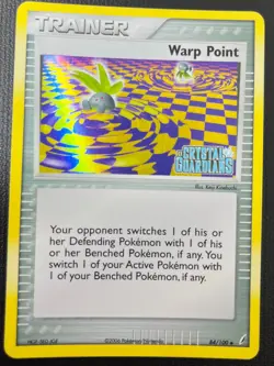 Warp Point 84/100 EX Crystal Guardians Stamped Reverse Holo Pokemon TCG Card LP - Image 1