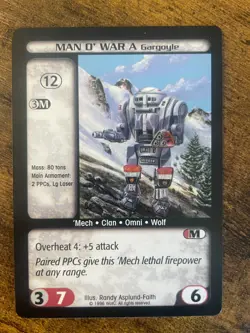 Battletech CCG TCG Card Game Rare Limited Ed Man O War A - Image 1