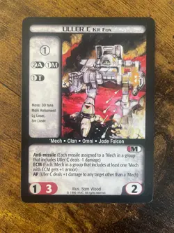 Battletech CCG TCG Card Game Rare Limited ed Uller C Kitfox - Image 1