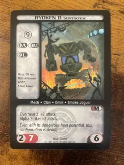 Battletech CCG TCG Card Game Rare Counterstrike Ryoken B Stormcrow - Image 1