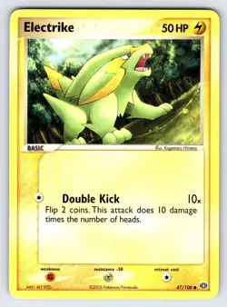 Electrike 47/106 2005 EX Emerald Pokemon Card TCG Nintendo Vintage Common - VLP - Image 1