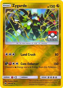 Zygarde (Pokemon League) 100/147 League & Championship Cards Reverse Holo LP - Image 2