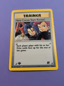Here Comes Team Rocket 15/82 1st Edition Holo Rare Team Pokemon Trainer Card - Image 2