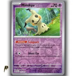 Pokemon Paldean Fates Mimikyu 037/091 Reverse Holo Rare Card NM - Image 1