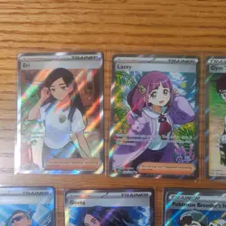 Lot of 9 Pokemon Trainer Cards Full art Illustrations Near Mint - Image 2