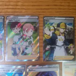 Lot of 9 Pokemon Trainer Cards Full art Illustrations Near Mint - Image 3