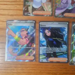 Lot of 9 Pokemon Trainer Cards Full art Illustrations Near Mint - Image 4