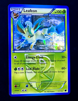 2013 Pokemon LEAFEON Plasma Freeze CRACKED ICE HOLO Black & White Card 11/116 EX - Image 1