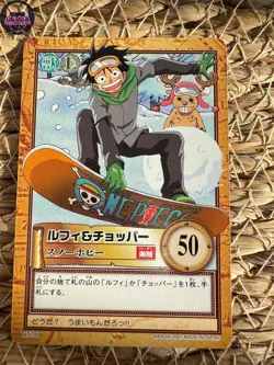One Piece Carddass Hyper Battle Luffy & Chopper Snow C516 Bandai Japan Rare Card - Image 1