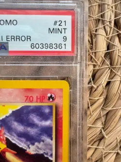 Pokemon 2000 Promo Moltres Black Star-Aoki Error #21 Rare Card PSA 9 - Image 3