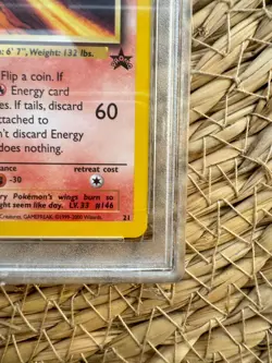 Pokemon 2000 Promo Moltres Black Star-Aoki Error #21 Rare Card PSA 9 - Image 5
