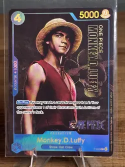 One piece Monkey D.Luffy P-055 Live Action Premium English Card Foil - Image 1