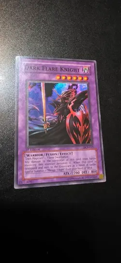 2003 Yu-Gi-Oh! Dark Crisis Dark Flare Knight Super Rare 1st Edition NM - Image 1