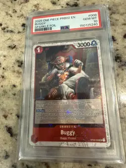 PSA 10 One Piece Prb02 Premium Booster The Best Vol.2 #008 Buggy Sparkle Foil - Image 2