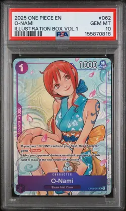 2025 One Piece English O-NAMI Illustration Box Vol. 1 PSA 10 #062 - Image 1