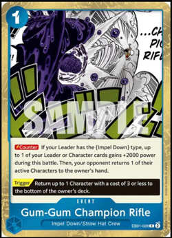Gum-gum Champion Rifle EB01-028 R One Piece NM - Image 1