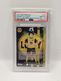 One Piece Monkey D. Luffy ST13-003 BVB Borussia Dortmund Match Day 25 PSA 10 ENG - Image 1
