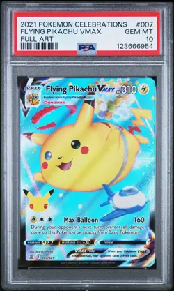 2021 Pokemon Celebrations Flying Pikachu VMAX Full Art PSA 10 - Image 1