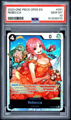 2023 ONE PIECE OP05-AWAKENING OF THE NEW ERA #091 REBECCA PSA 10 - Image 1