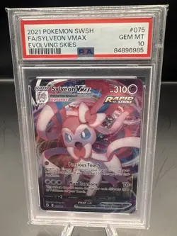 SYLVEON VMAX (075/203) - PSA 10 - 2021 POKEMON SWSH EVOLVING SKIES 075 FULL ART - Image 1