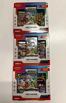 Pokemon TCG First Partner Illustration Collection Series 2 Lot 3 Sealed Packs - Image 1