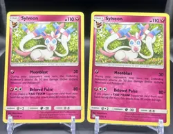 Pokemon 2019 Sun & Moon Cosmic Eclipse Sylveon 155/236 Rare Card NM X2 - Image 1
