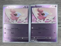 Pokemon [2x Playset]: Spritzee Cards REVERSE HOLO 035/088 Lot of 2 Perfect Order - Image 1