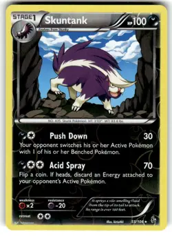 Skuntank 55/106 XY Flashfire Reverse Holo Rare Pokemon TCG Card - Image 1