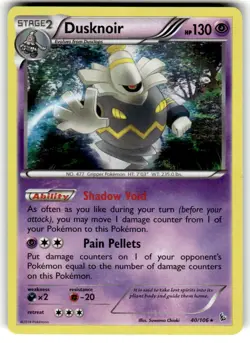 Pokemon Dusknoir Card 40/106 XY Flashfire Holo Rare NM - Image 1